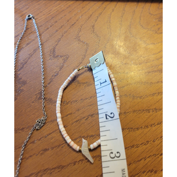 Vtg Estate Bracelet & Necklace Cut Shell Dove Birds Beach Jewelry Set Lot of 2 - Picture 9 of 9
